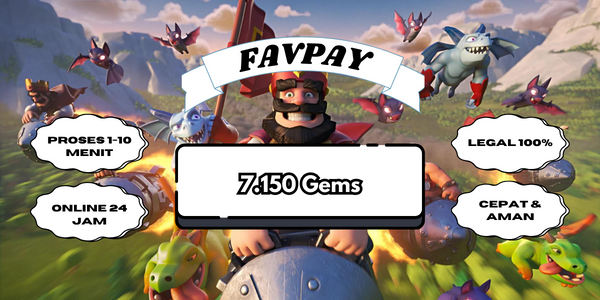 Jual 7150 Gems Clash Royale FAVPAY | VCGamers