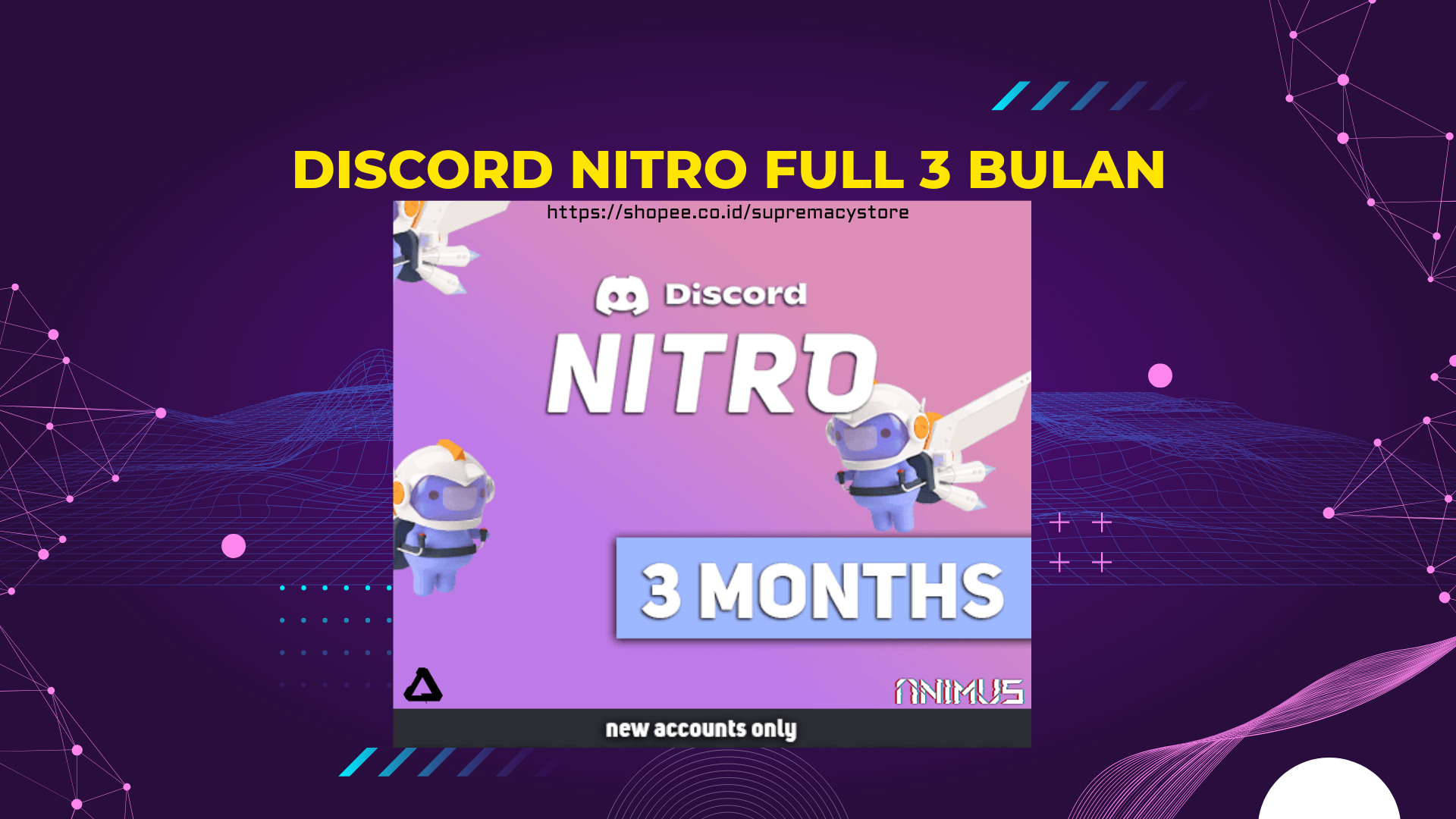 Jual Discord Nitro Full 3 Bulan + Aktivasi Discord Animvs.id | VCGamers