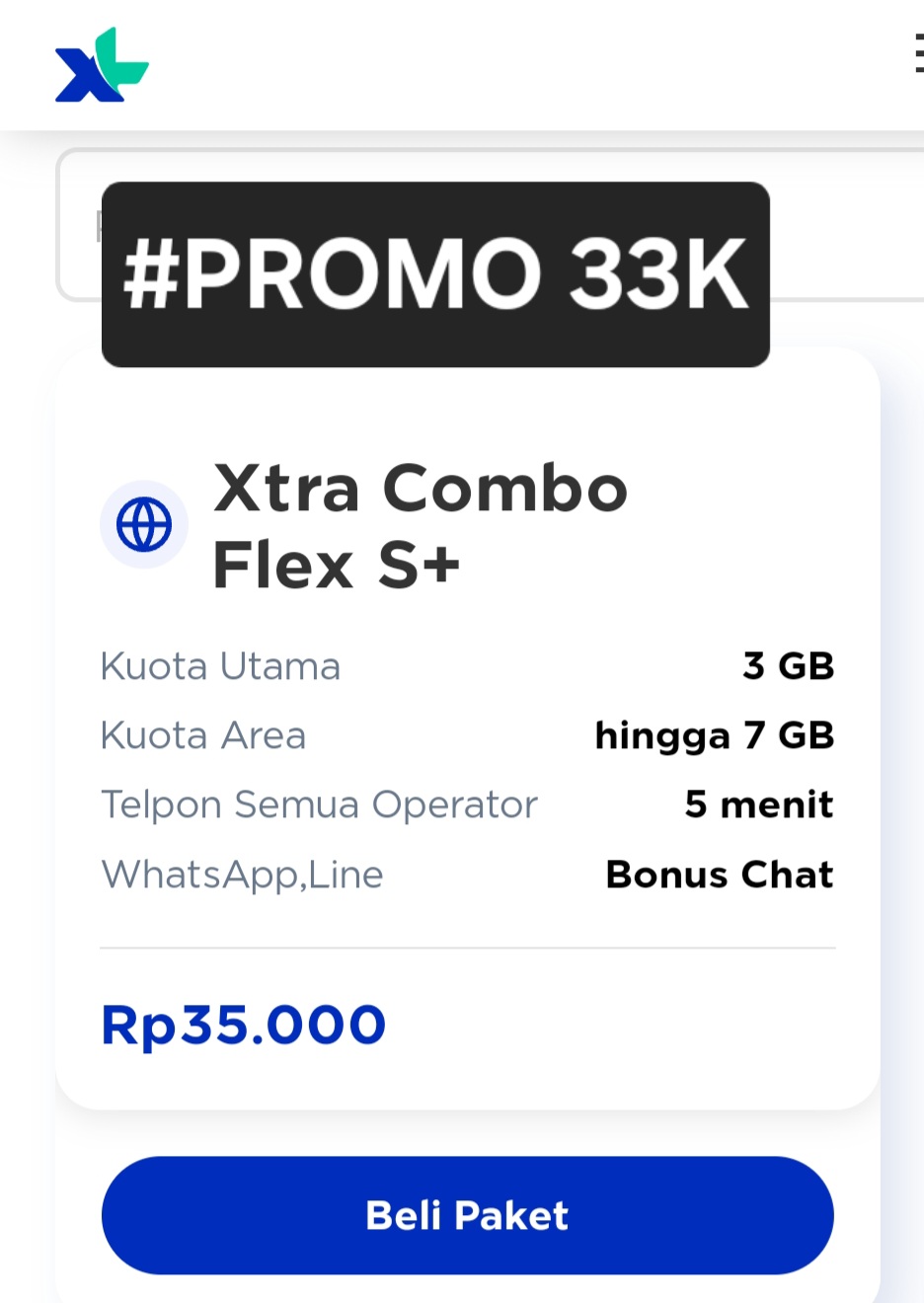 Jual XTRA COMBO FLEX S+ XL Axiata OYASUMINA OFFICIAL | VCGamers