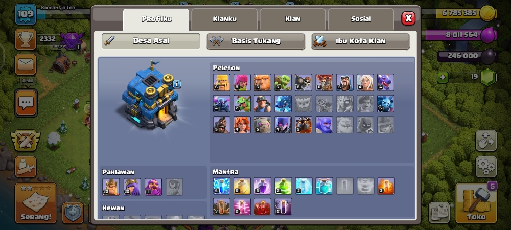 Jual akun coc TH12 Clash of Clans ShibaShop | VCGamers