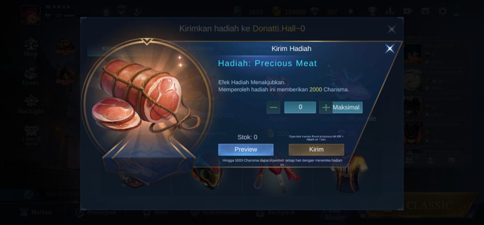 Jual Precious Meat. AoT Edition Mobile Legends bilstoree | VCGamers